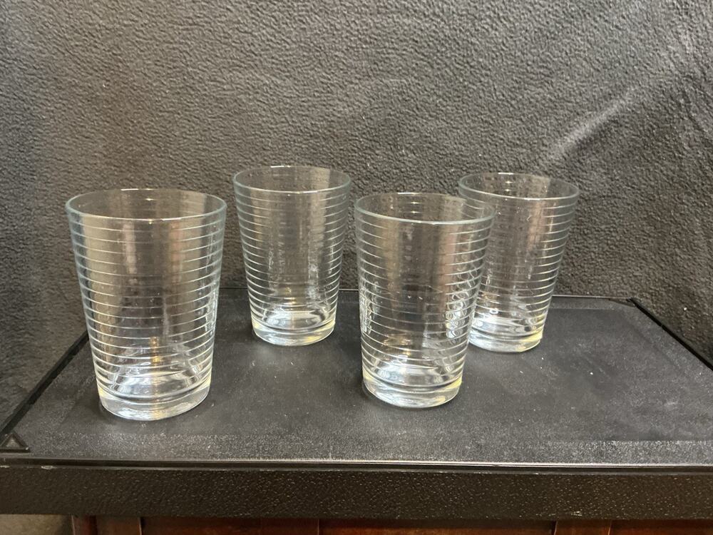 Vintage Set Of 4 Pasabahce Juice Glasses Made In Turkey